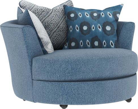 Bellehurst Blue Swivel Chair
