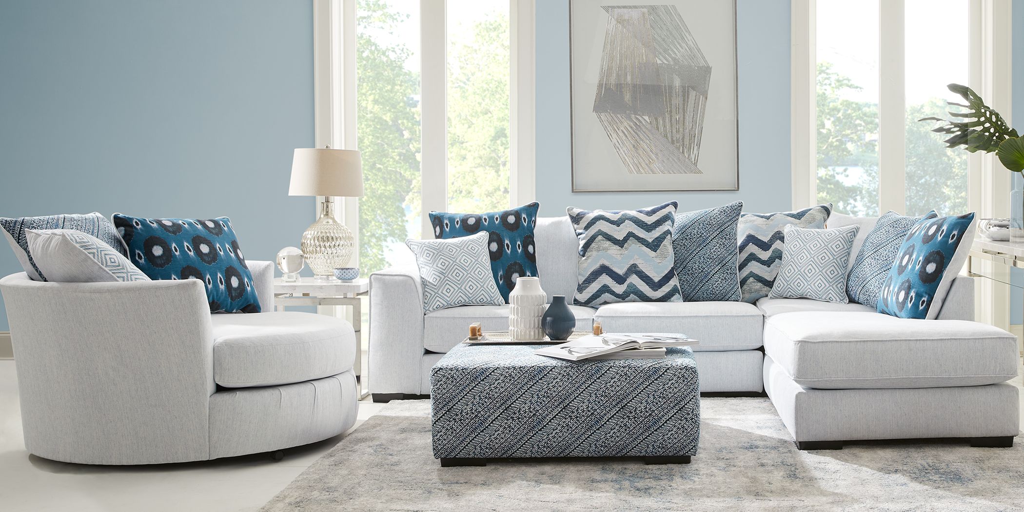 Bellehurst OffWhite 3 Pc Sectional Living Room Rooms To Go