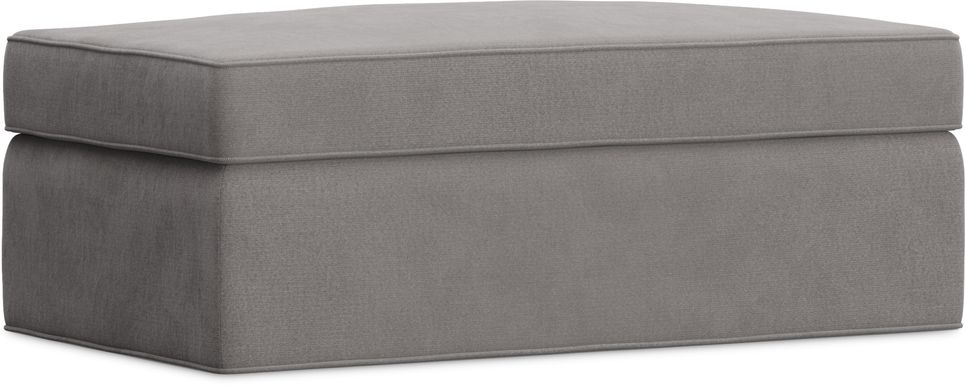 Bellingham Gray Microfiber Storage Ottoman