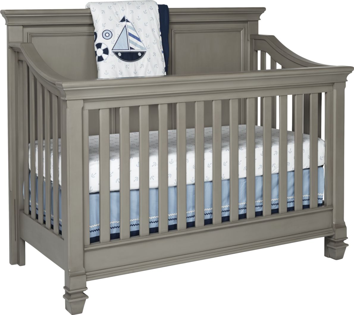 Belmar Gray Crib with Toddler Conversion Rails Rooms To Go