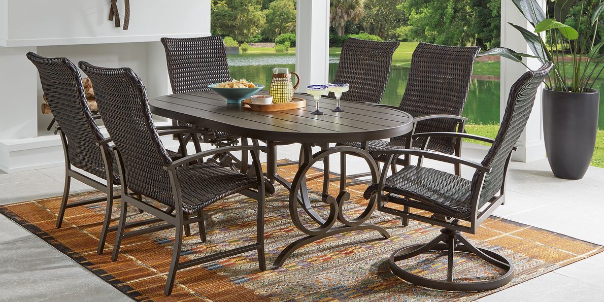 Bermuda Breeze Aged Bronze 5 Pc Outdoor 78 in. Oval Dining Set