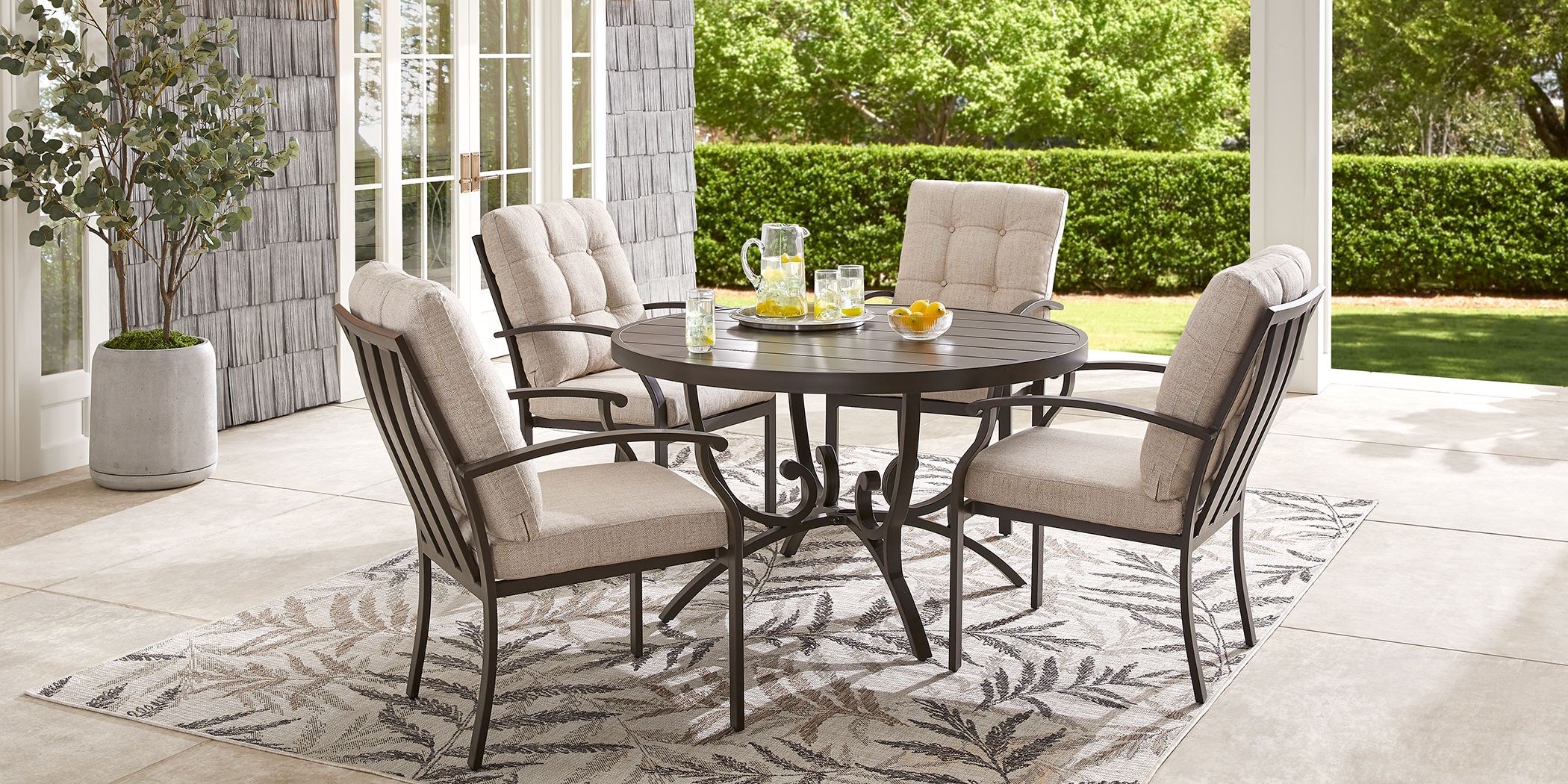 5 piece round on sale outdoor dining set