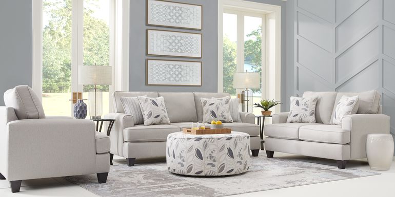 Blooming Grove Oatmeal 3 Pc Living Room