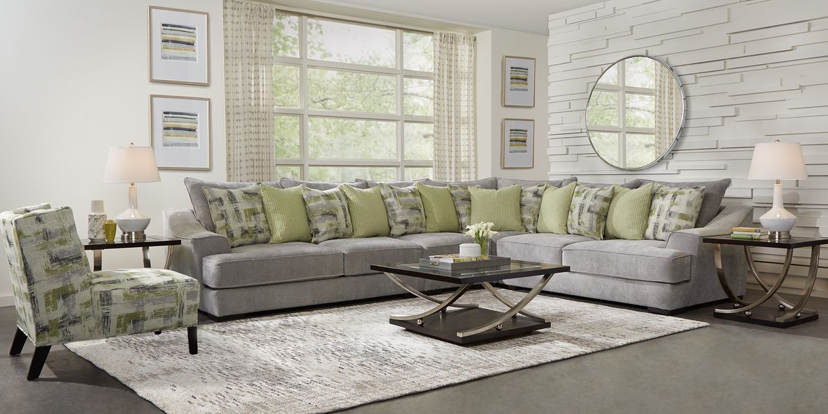 Rooms to deals go gray sectional