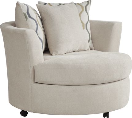 Briar Street Beige Swivel Accent Chair