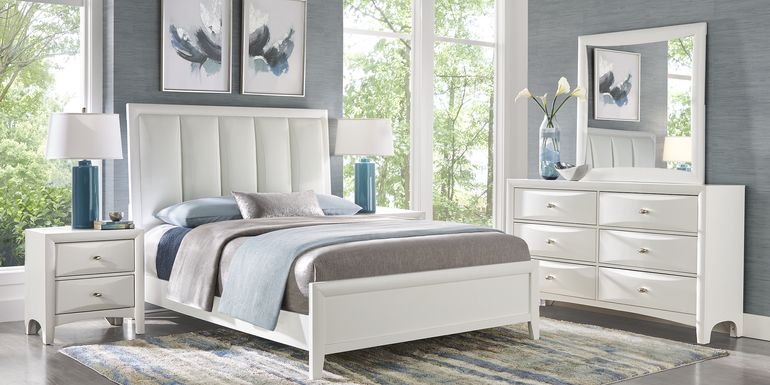 Brookeville White 5 Pc Queen Upholstered Bedroom