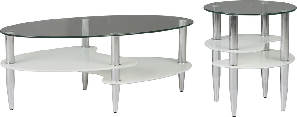 Brunson Silver 2 Pc Table Set