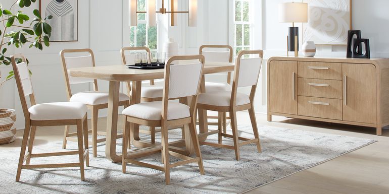 Canyon Sand 5 Pc Counter Height Dining Room with Upholstered Chairs