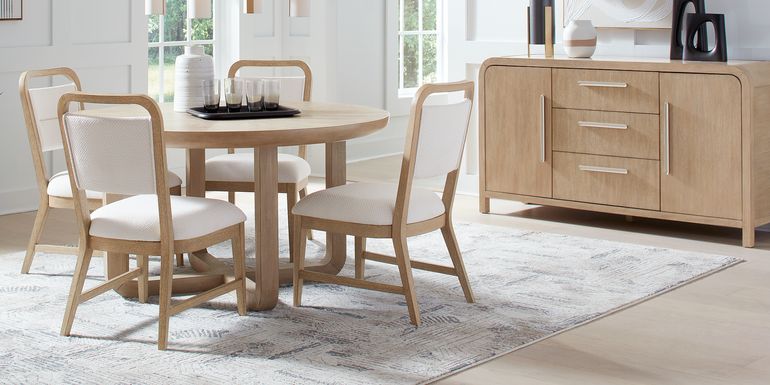 Canyon Sandstone 5 Pc Round Dining Room with Upholstered Chairs