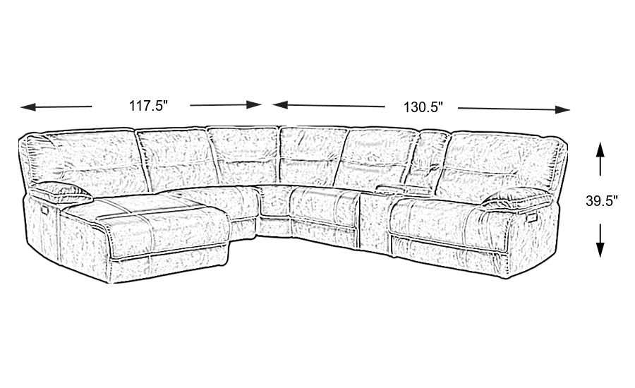 Caranova camel 6 pc dual power reclining sectional on sale with chaise