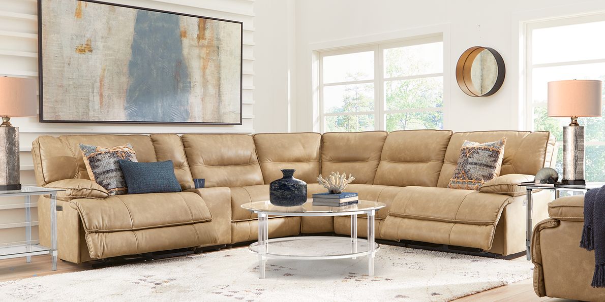 Camel shop reclining sectional