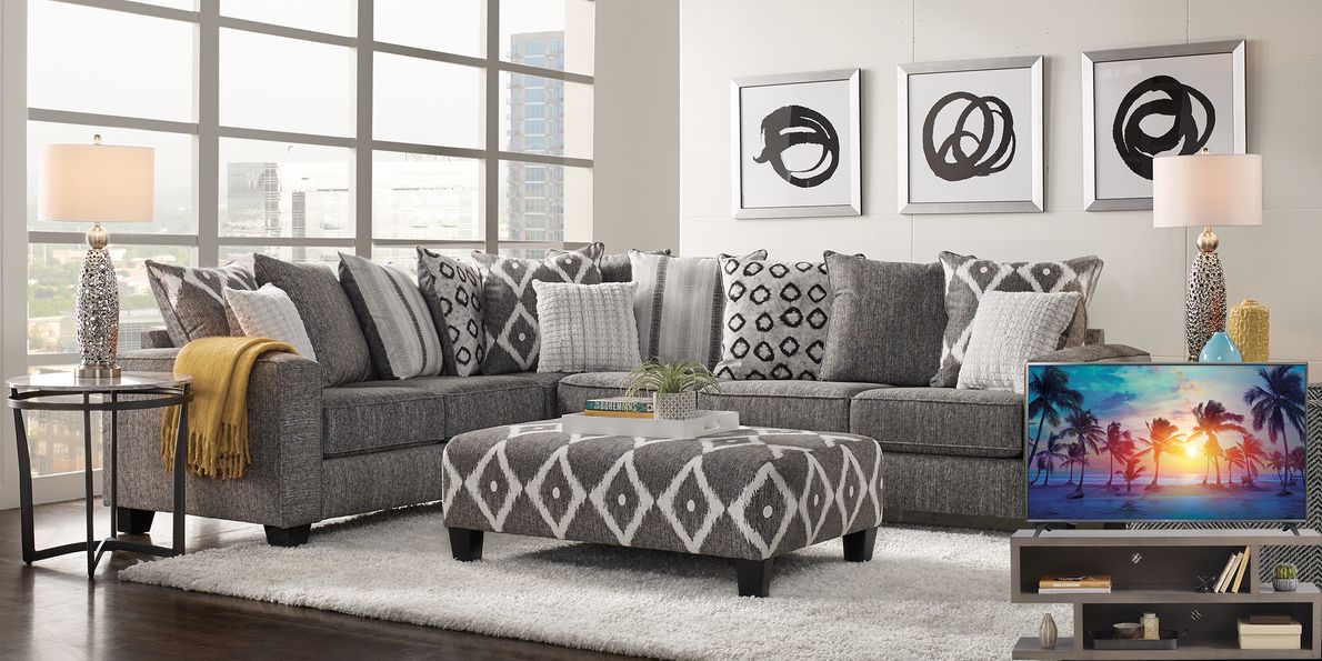 Living spaces deals grey sectional