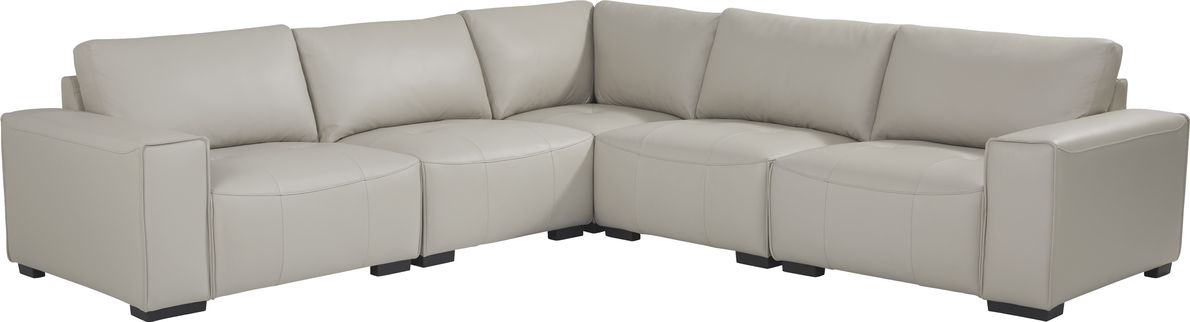 Grey leather sectional rooms shop to go