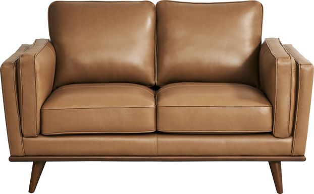 Cassina Court Caramel Leather Loveseat