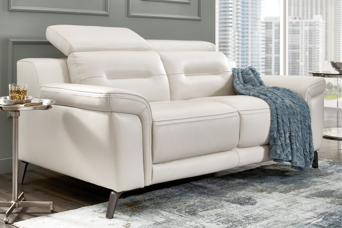 Sofia Vergara Castella Ivory Dual Power Reclining Sofa Rooms To Go