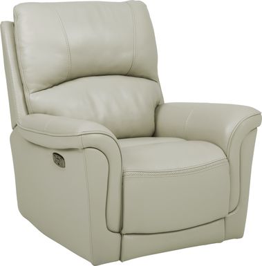 Castmore Stone Triple Power Leather Recliner