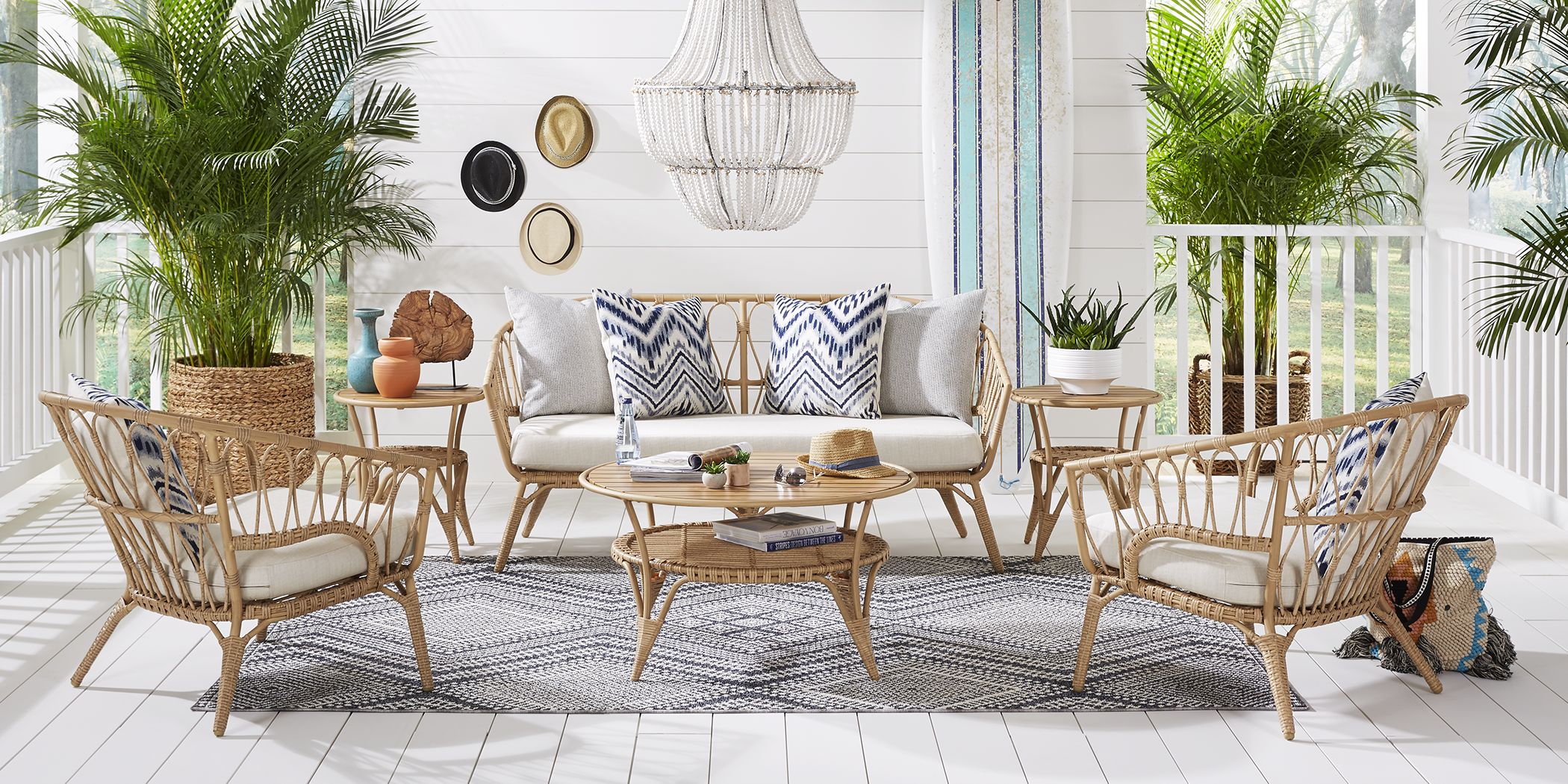 Catalina Natural 4 Pc Outdoor Seating Set