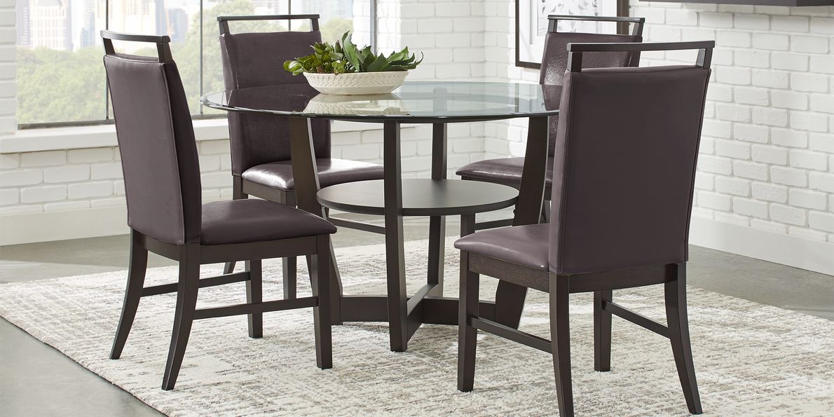 Espresso round dining online table set