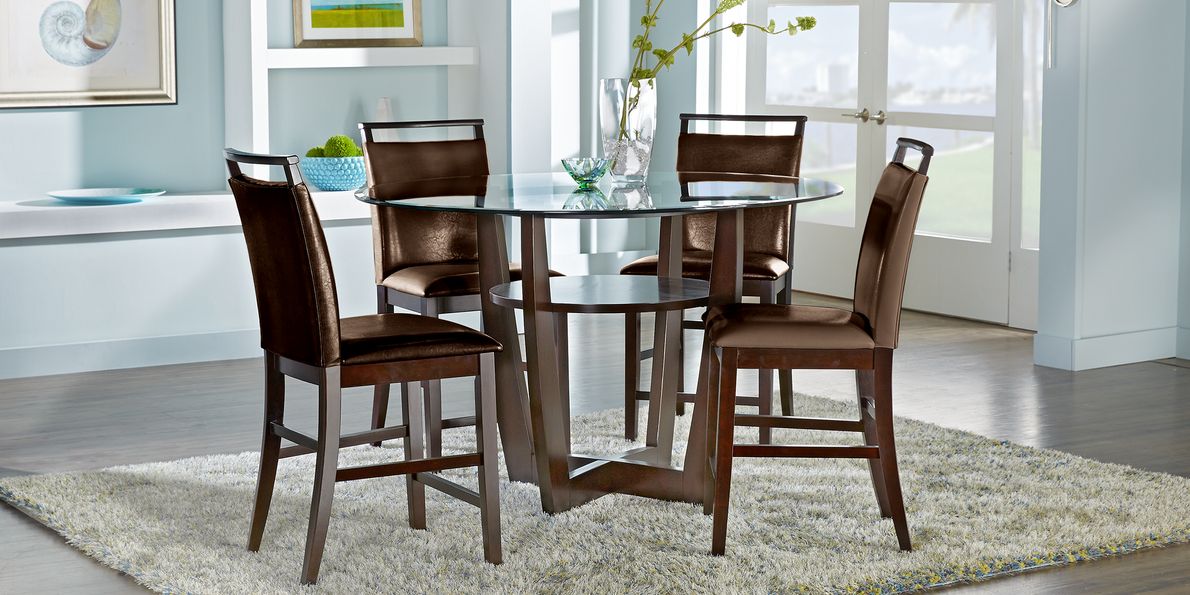 54 round deals glass dining table