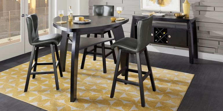 Cider Creek Chocolate 4 Pc Bar Height Dining Room With Gray Stools