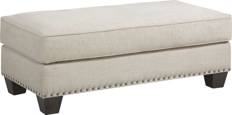 Asher Place Beige Ottoman