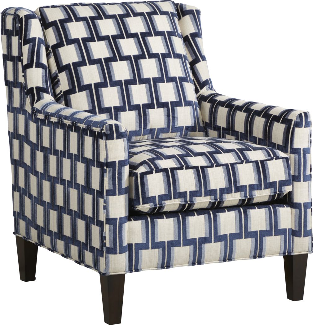 Blue white best sale accent chair