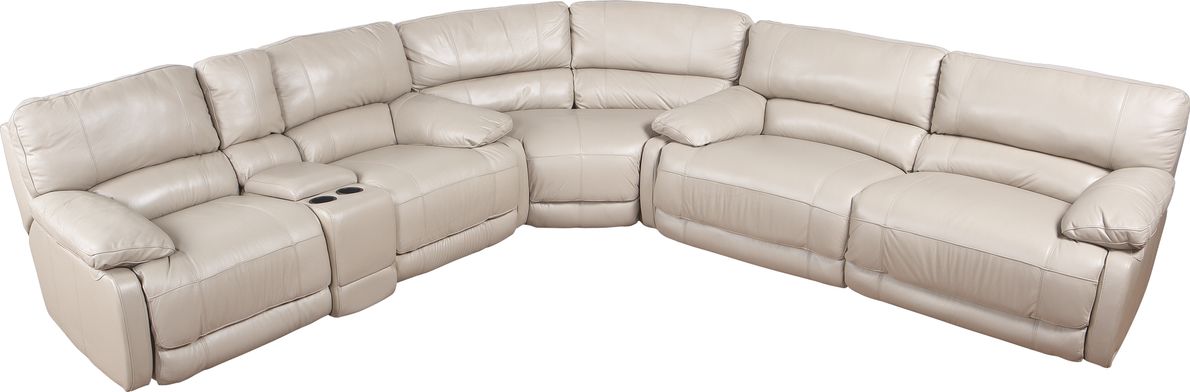 Taupe leather reclining deals sectional