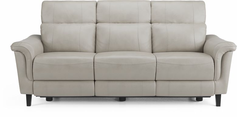 Cindy Crawford Home Avezzano Stone Dual Power Reclining Leather Sofa