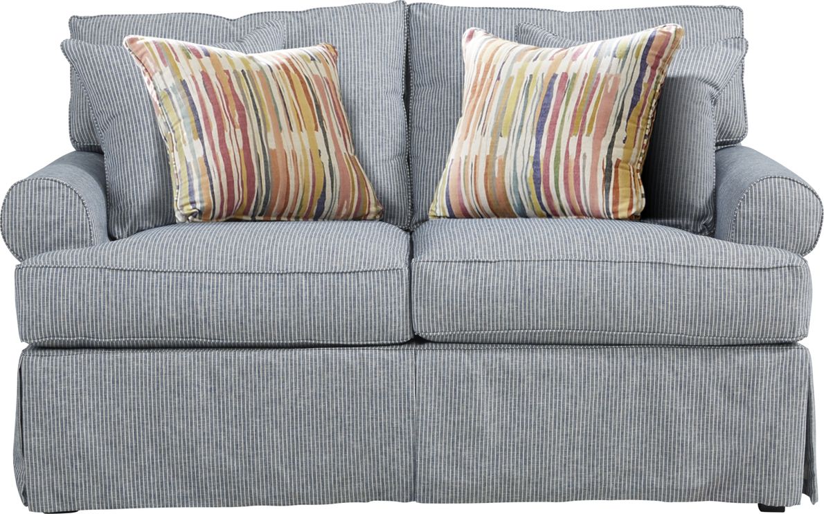 Cindy Crawford Home Beachside Walk Blue Denim Loveseat