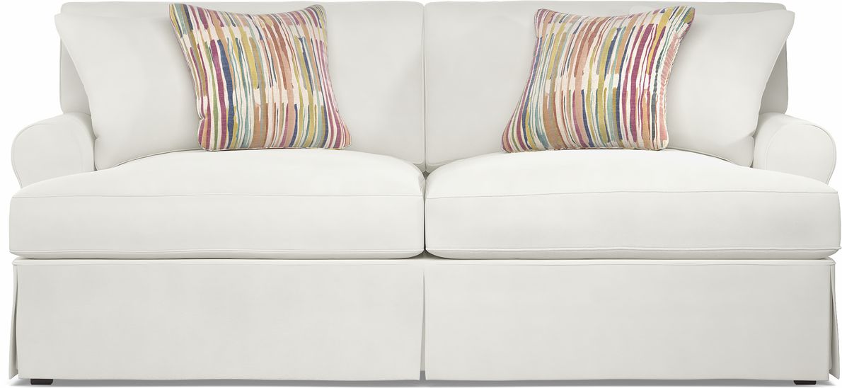 White on sale denim sofa