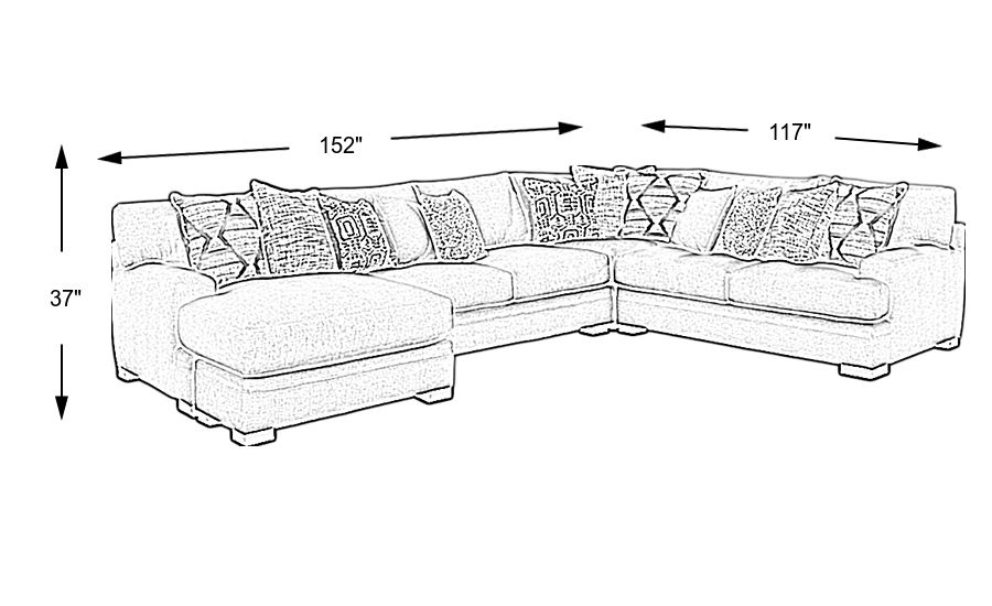 Cindy Crawford Home Bedford Park Ivory 3 Pc Sectional with Chaise ...