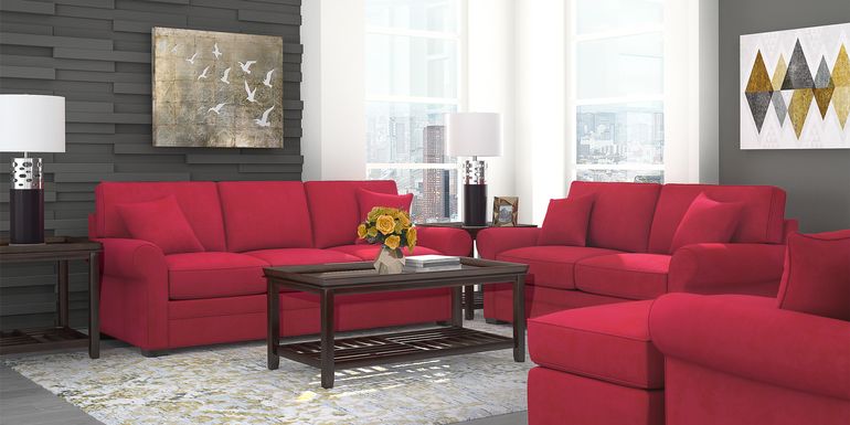 Cindy Crawford Home Bellingham Cardinal Microfiber 2 Pc Living Room