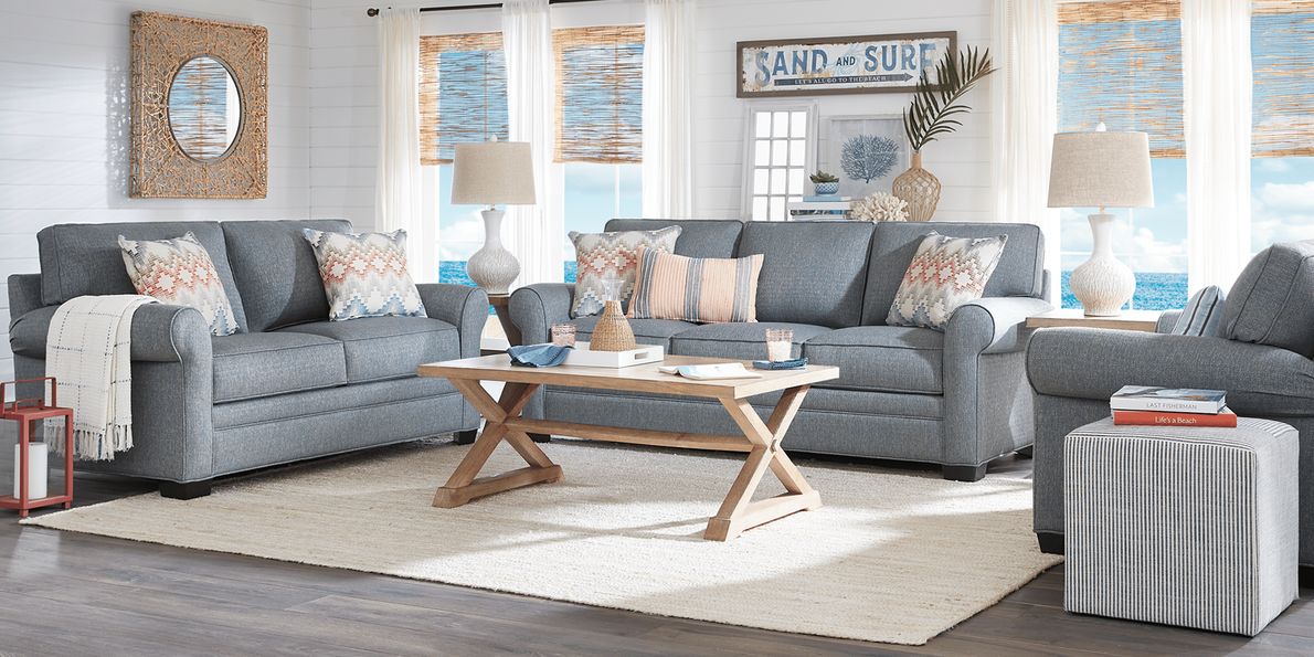 Cindy crawford home bellingham online gray textured sofa