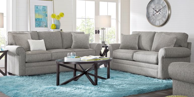 Bellingham Gray Textured 7 Pc Living Room with Gel Foam Sleeper Sofa