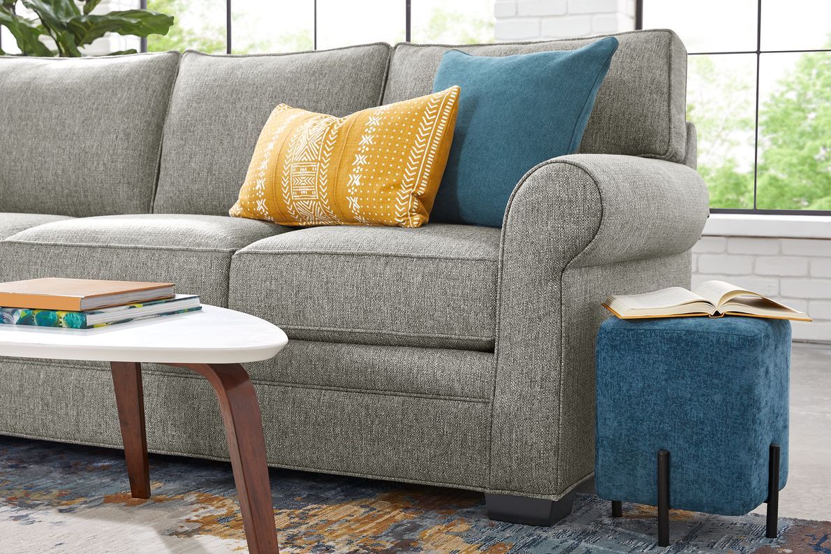 Cindy crawford home bellingham deals gray textured sofa