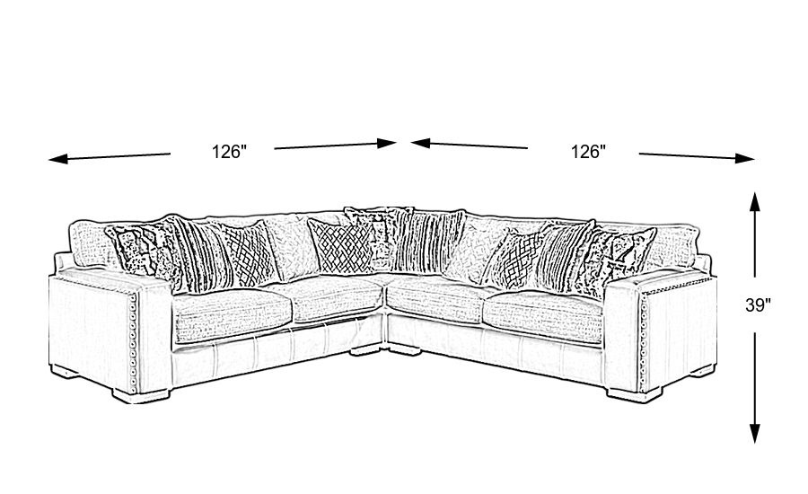 Broad Street Ivory 3 Pc Sectional - Rooms To Go