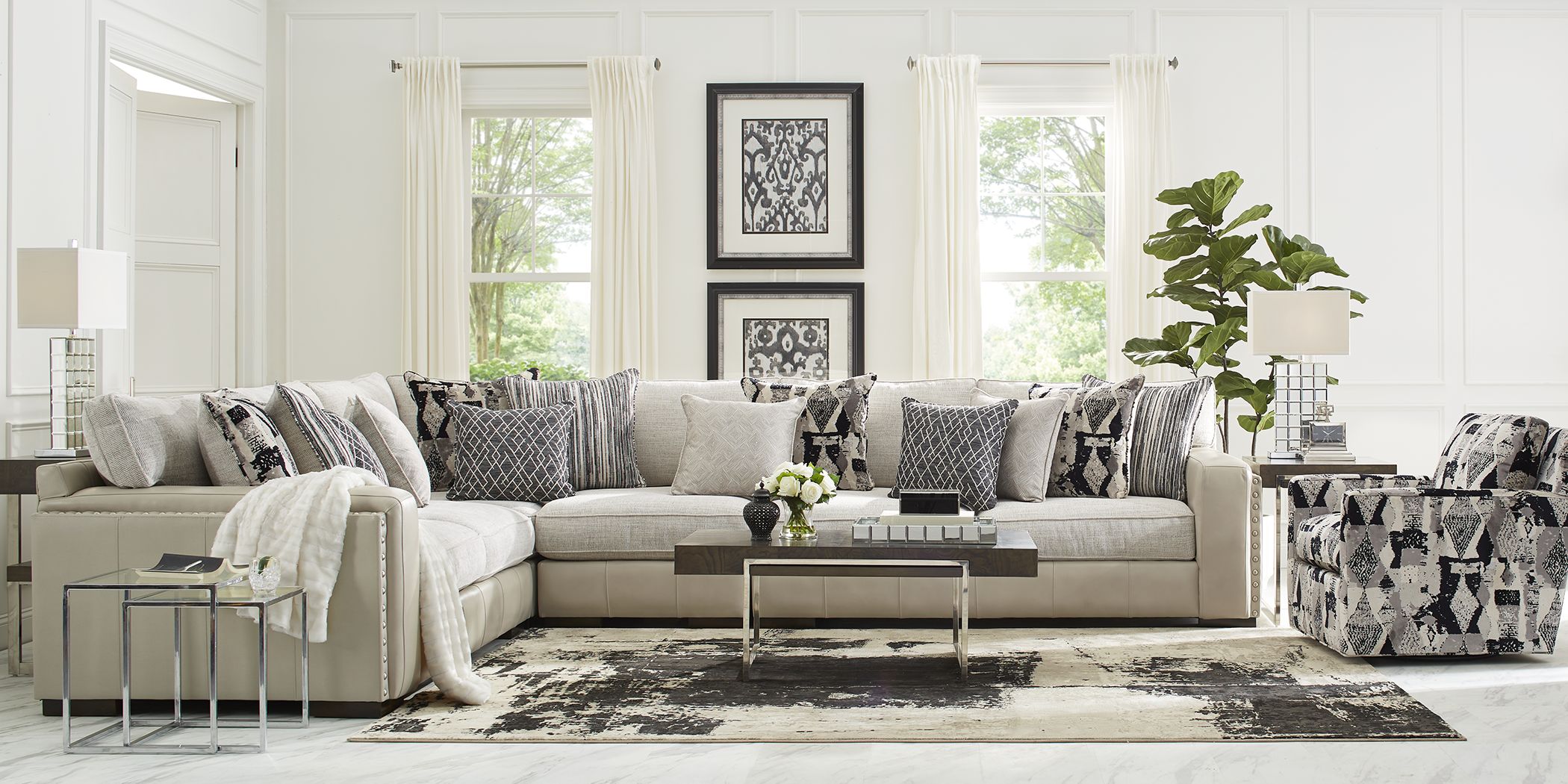 Cindy crawford home monterey park outlet gray 3 pc sectional