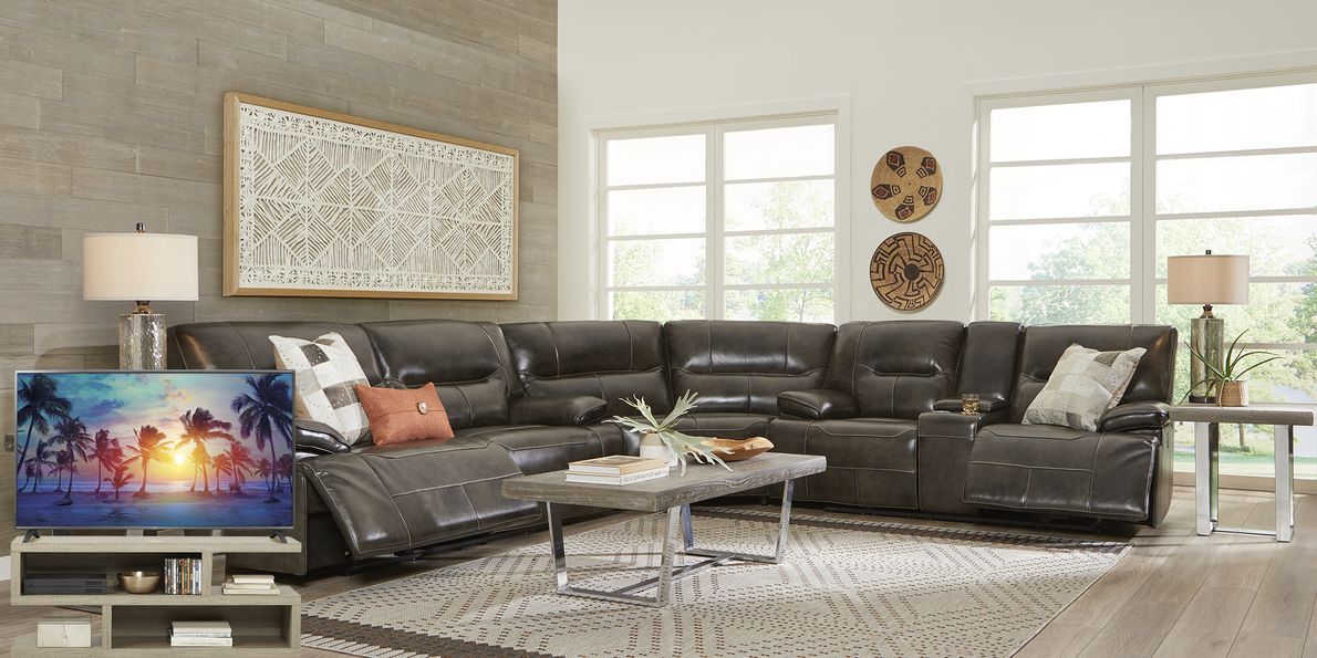 Best leather reclining discount sectional