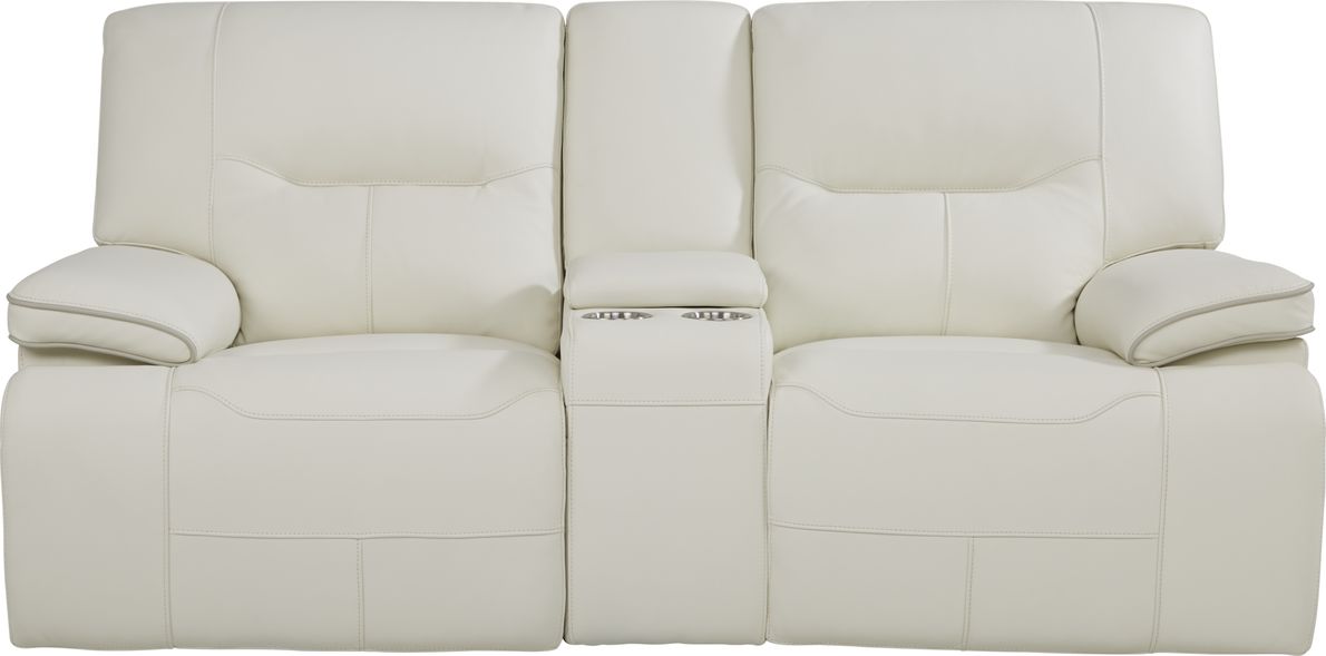 Off white deals leather loveseat