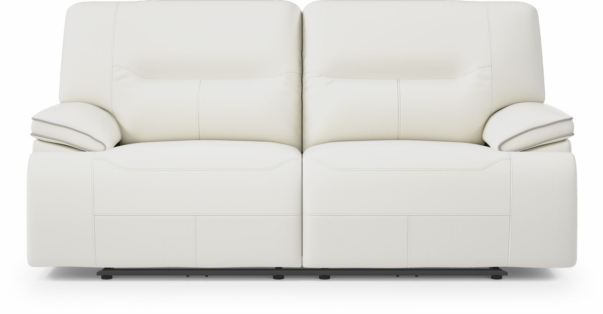 Off white online leather reclining sofa