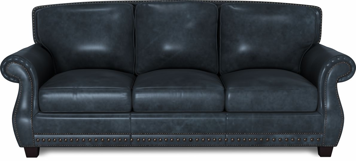 Blue leather sleeper sofa hotsell