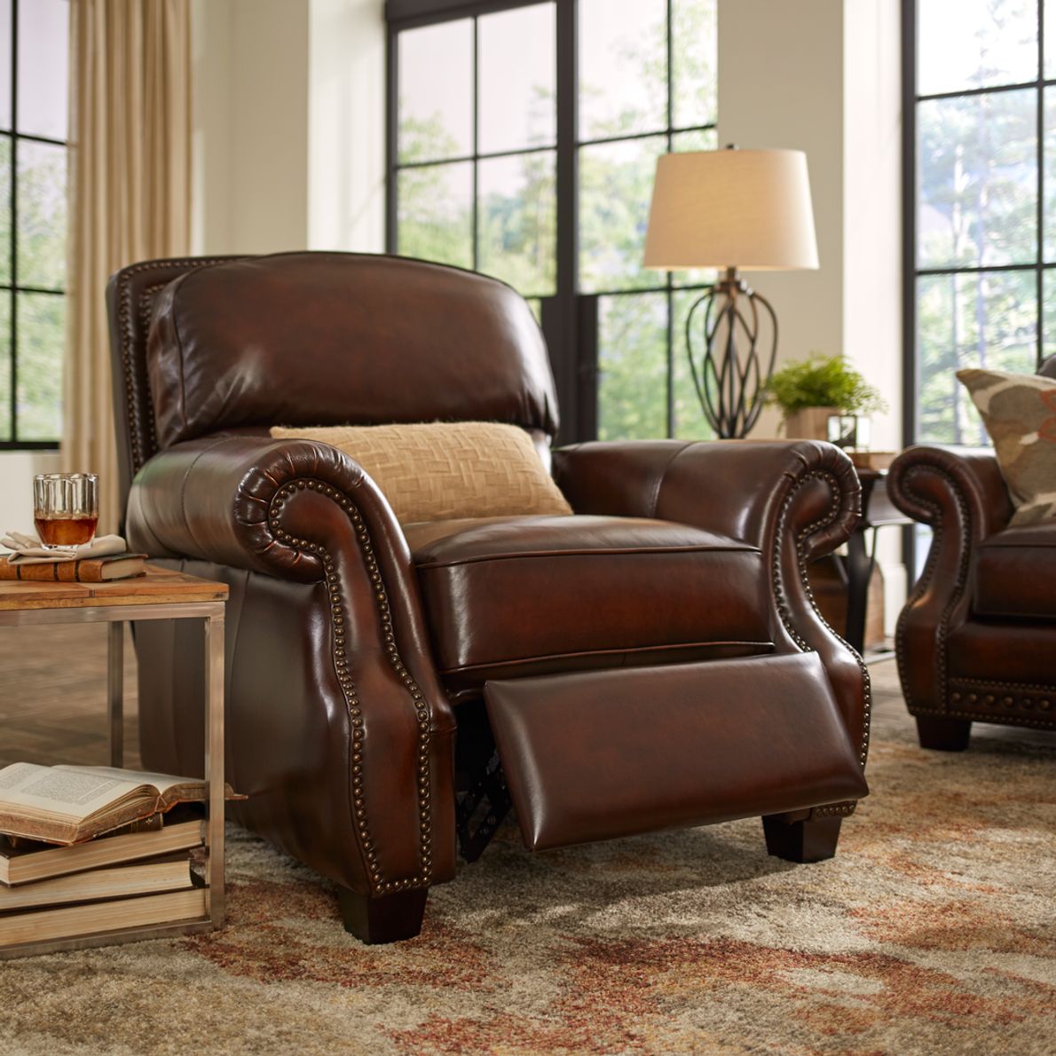 Cindy crawford home calvano clearance brown leather sofa