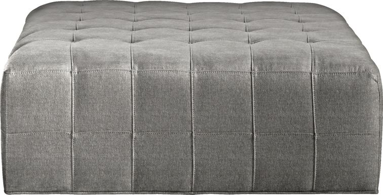 Calvin Heights Gray Textured Cocktail Ottoman