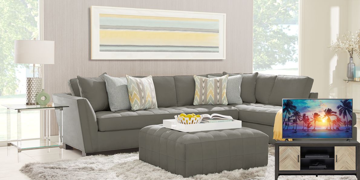 Rooms to deals go microfiber sofa