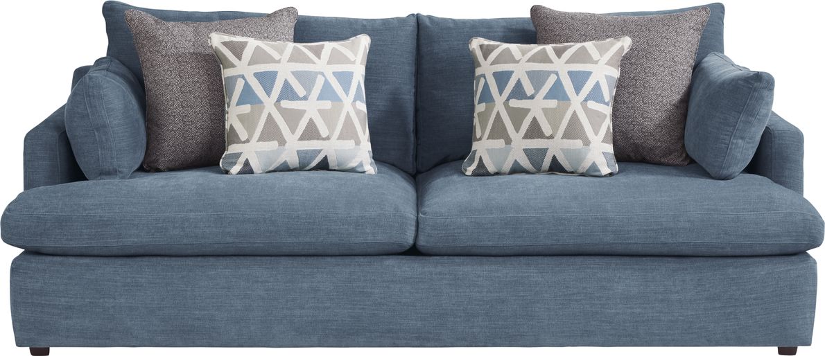 Crate and deals barrel denim sofa