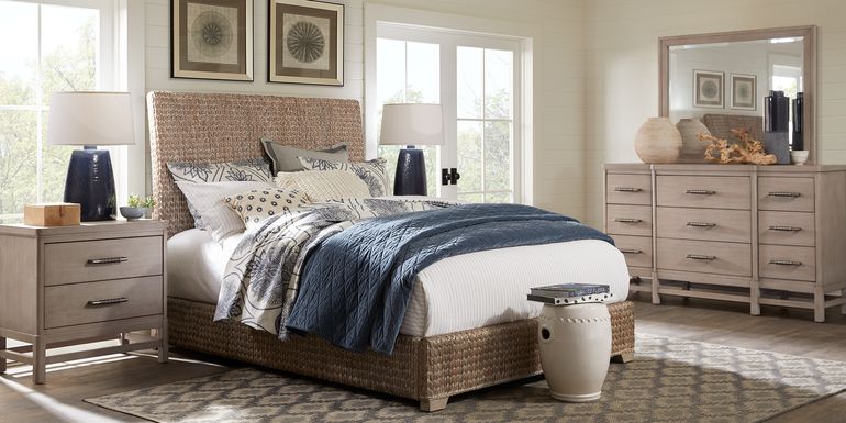 Cindy Crawford Home Golden Isles Gray 5 Pc Queen Woven Bedroom