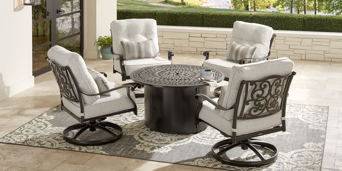 Fire pit on sale seating set