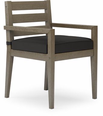 Lake Tahoe Gray Outdoor Arm Chair with Charcoal Cushion