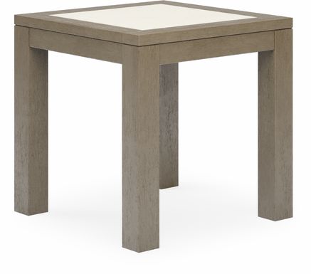 Lake Tahoe Gray Outdoor End Table