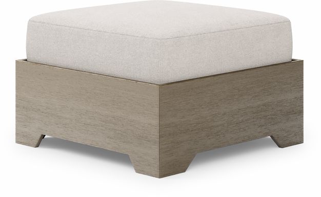 Cindy Crawford Home Lake Tahoe Gray Outdoor Ottoman with Seagull Cushion